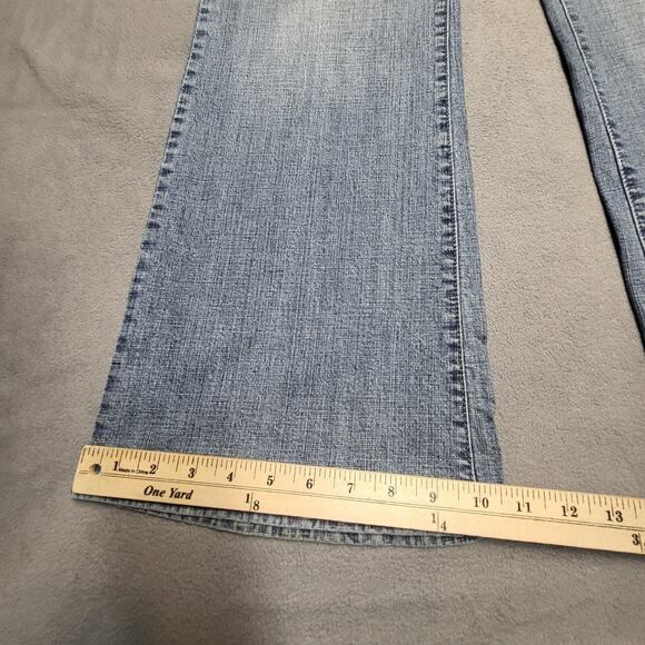 C est Toi Jeans Womens 1XL 16? Blue Boot Cut Distressed Stretch Denim - Picture 6 of 11